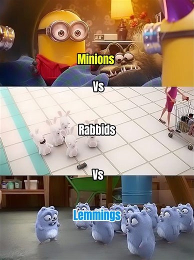 Minions vs Rabbids vs Lemmings #edit #rabbids #minions #lemmings #grizzyandlemmings