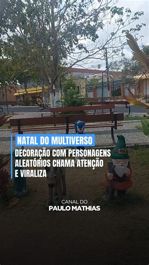 Paulo Mathias on Instagram: "Com a chegada do fim de ano, as cidades costumam fazer a clássica decoração nas praças. No entanto, no interior do Ceará, a decoração de Natal em Ibiapina viralizou por seu estilo nada convencional. Misturando personagens de desenhos animados com figuras de diferentes histórias, os enfeites criaram um cenário curioso que chamou atenção nas redes sociais pela criatividade e pelo contraste inesperado. 🎥 @eli.peltz (ig) | @myhoodbr"