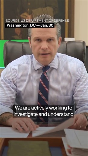 Defense Secretary Pete Hegseth said the US military has begun a probe into the cause of a deadly midair collision between a passenger jet and a Black Hawk military helicopter https://trib.al/qvj7j5p | Bloomberg
