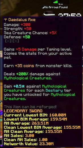 Daedalus Axe BUFFED!! #minecraft #skyblock #hypixel