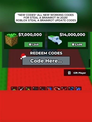 *NEW CODES* ALL NEW WORKING CODES FOR STEAL A BRAINROT IN 2026! ROBLOX STEAL A BRAINROT UPDATE CODES Part 2 #rolox #robloxupdate #eventupdate #roblox2025 #newcodes