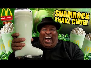 4 Large McDonald's Shamrock Shake Chug