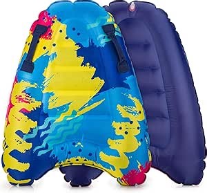 Inflatable Boogy Boards for Beach Travel Toys, 30” Cavas Slip Slide Water Park Body Surfing Board with Handles, Summer Fun Water Pool Game Toys for Kids 4,8,12 Ages