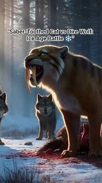 "Saber-Toothed Cat vs Dire Wolf: Ice Age Battle ❄️" #iceage
