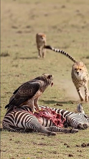 Cheetahs vs Eagle | Wild Showdown Over Zebra Kill | Wildlife Documentary 8K