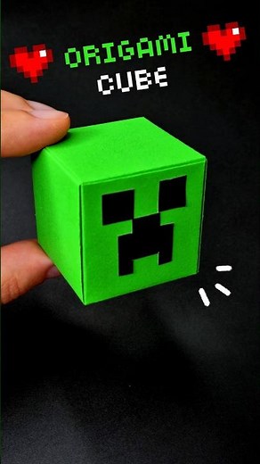 How To Make a Minecraft Creeper Cube From Paper 💚 Easy DIY Origami CUBE Anyone Can Try! No Glue