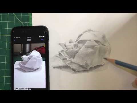 Crumpled Paper Ball Drawing Demo