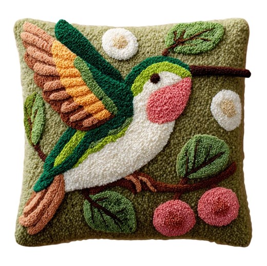 Latch Hook Pillows,hummingbird Embroidery Art Gift 43x43cm - Etsy