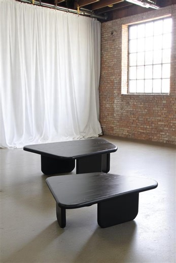 Small Coffee Table, Black Coffee Table, Round Coffee Table, Wooden Mid-century Low Profile Modern Style for Living Room and Home Accent - Etsy