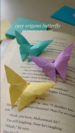 tutorial on an origami butterfly! full tutorial on my channel :) #shorts #diy #origami #shortvideo