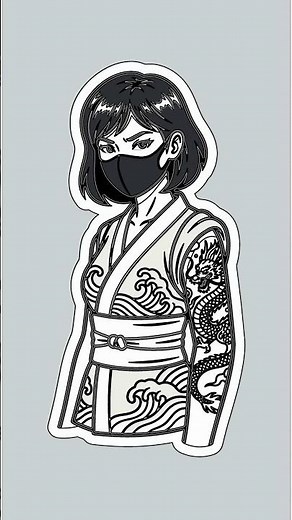 Easy Dragon Tattoo Kimono Girl Drawing Tutorial with Chillify