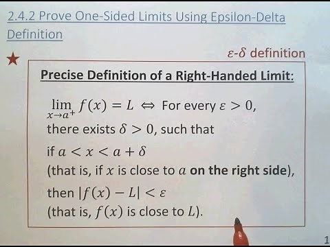 2.4.2 Prove One-Sided Limits Using Epsilon-Delta Definition (Precise Definition)