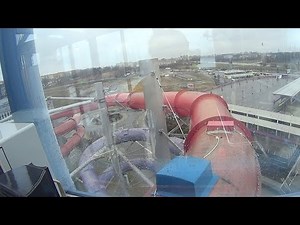 Gigantic Red Water Slide at Park Wodny