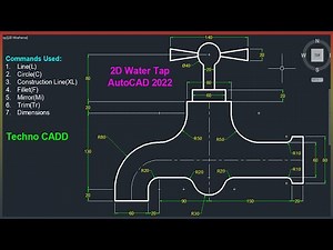 How to Make 2D Water Tap in AutoCAD| Mechanical Drawing| Urdu/Hindi