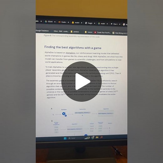 DeepMind ha realizzato un nuovo algoritmo di sorting che è AlphaDev che ha scoperto un algoritmo di sorting che è il 70% più efficenti di quelli attuali. Gli algoritmi di sorting ti permettono di ordinare liste e sono utilizzatissimi nell’informatica. Immaginatevi cosa potrà ancora scoprire questa AI #sortingalgorithm #alphadev #deepmind #intelligenzaartificiale #ai #ia #istruzione #informatica #computerscience