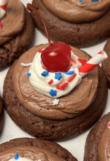 Patriotic Chocolate Milkshake Cookies for July 4th