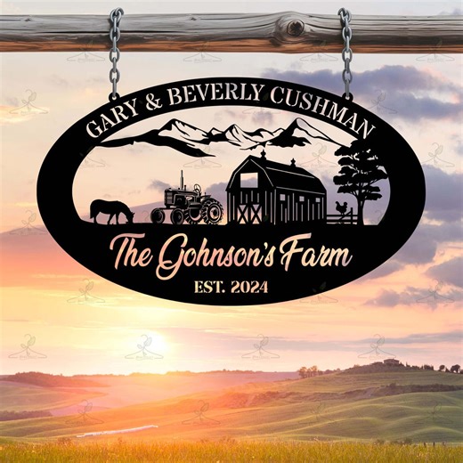 Custom Farm Sign, Personalized Family Name Metal Art, Barn Wall Decor - Etsy
