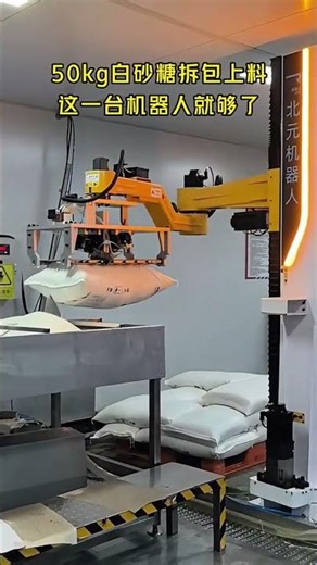 Column Robot Automatic Bag Emptying System for 50kg White Sugar Bags