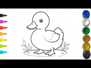 How to Draw a Cute Duck | Easy Duck Drawing Tutorial for Kids and Toddlers | Drawing For Baby