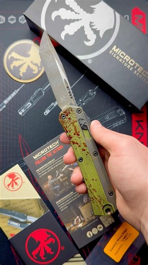 Microtech Glykon Outbreak Aluminum/Titanium Tanto M390MK Signature Series