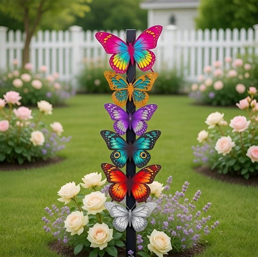 Colorful Butterfly Garden Decor Stake, Metal Butterfly Yard Art, Outdoor Lawn Ornament - Etsy