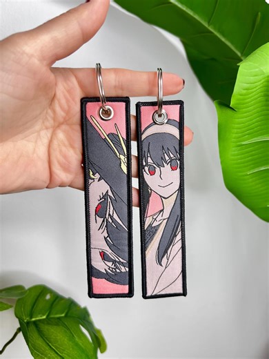 Anime Jet Tag Keychain • Double-sided Design Embroidered Spy Fam 02 - Etsy