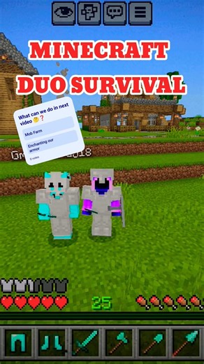 Minecraft Duo Survival – First Diamond Armor 💎 #shorts #minecraft #viral #mcserver