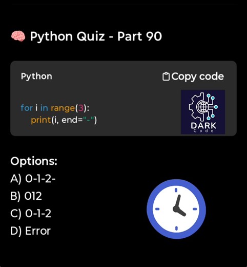 29K views · 151 reactions | " Time to put yourself to the test!" 易 Want to challenge your skills? Try our quizzes now! Follow Dark Codefor more interesting Quiz  Consistent practice = consistent growth  Test your knowledge today and level up!  #ProgrammingQuiz #CodePractice #LearnToCode #DeveloperLife #DarkCode #TechQuiz #QuizTime #CodeChallenge #DailyQuiz #ProgrammingJourney | Dark Code | Facebook