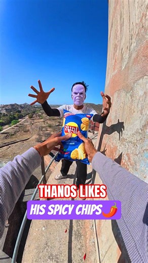 Thanos Likes His Spicy Chips🌶️💦#parkour#spiderman#water#jump#support#viral#jodhpur#india#pov#funny