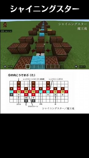【Minecraft】魔王魂「シャイニングスター」の音ブロック演奏の作り方（楽譜あり）：簡単！統合版対応 / Note Block #shorts