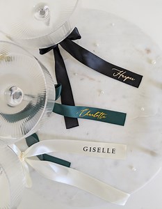 Ribbon Place Card | Drink Tag - Etsy