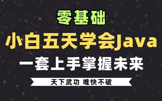 [零基础小白] 五天快速入门Java到精通，通俗易懂（干货满满 全60集）