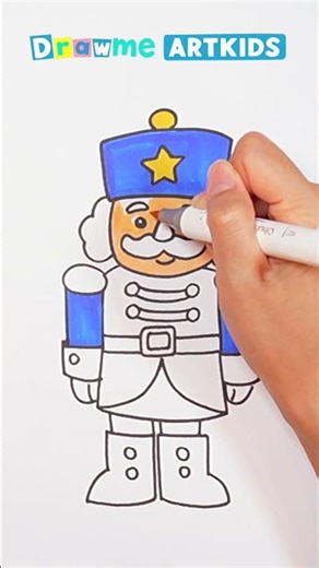 How to Draw a Cute Christmas Nutcracker 🎄✨ | Easy Holiday Art for Kids #shorts