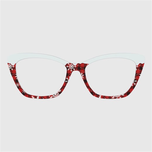 The Christmas Snowflake Plaid Magnetic Glasses Toppers – Compatible With Pair Eyewear Frames - Etsy