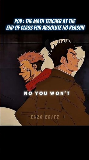Math Teacher At End Of The Class ☠️ #shorts #anime #jujutsukaisen
