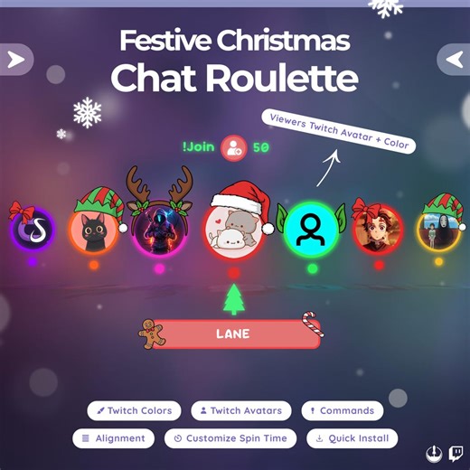 Christmas Chat Roulette Wheel – Festive Giveaway Interactive Widget for Twitch & Streamelements - Etsy