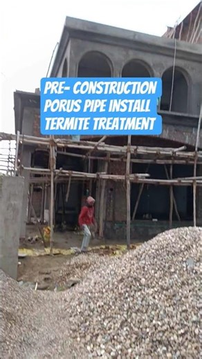 Pre Construction Porus pipe installation #termitetreatment #punjab #building #construction #trending