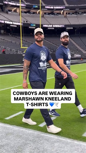 NFL on FOX on Instagram: "Dak Prescott and the @dallascowboys are wearing these Marshawn Kneeland shirts pregame to honor their late teammate 💙🕊️ 🎥: @nfl"