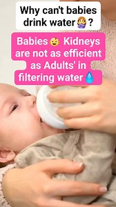 👶 **Why Can't Babies Drink Water?** 👶 Babies are adorable little bundles of joy, but when it comes to hydration, they have some unique rules! Let's dive into why water isn't their go-to beverage: 1. **Tiny Tummies** 🍼: - Picture a baby's tummy—it's like a mini water balloon! Newborns can only hold about 1 to 2 teaspoons (5 to 10 milliliters) of liquid. - Instead of water, breast milk or formula is their VIP drink. It's packed with all the nutrients they need to grow into tiny superheroes. 2. 