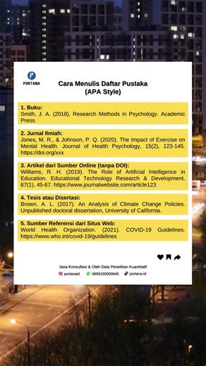 Cara Menulis Daftar Pustaka Menurut APA Style