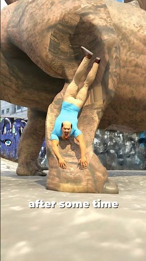 A Man Trapped Inside A Dinosaur Statue
