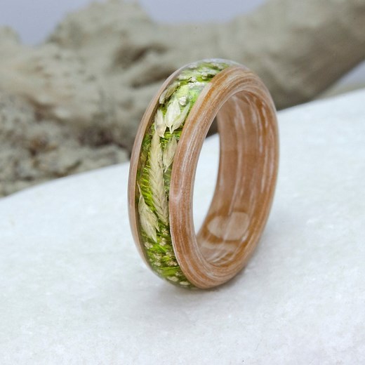 Wood Nature Wedding Rings, Engagement Flower Ring, Light Women Wooden Ring, Women Wood Ring, Bentwood Women Ring, Wooden Gift, Forest - Etsy
