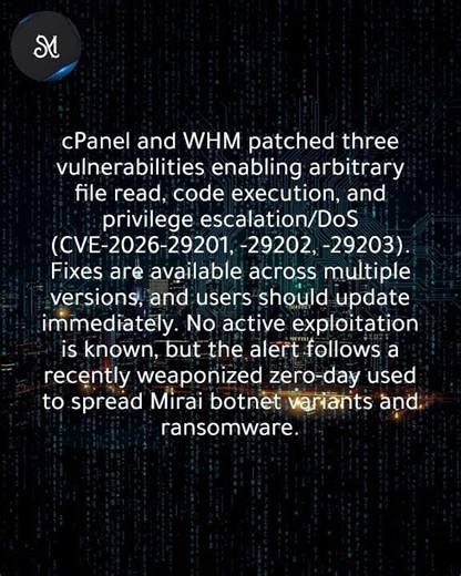 cPanel & WHM patch three newly discovered security vulnerabilities