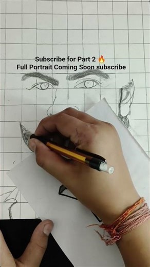 Portrait Drawing Part 1 ✏️ Beard & Ear Sketch | Grid Method 🔥 #shorts
