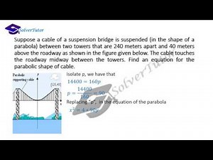 Suppose a cable of a suspension bridge is suspended (in the shape of a parabola)
