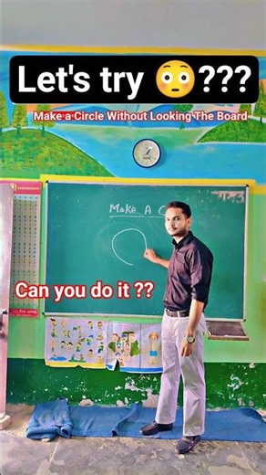 Can you draw a circle without looking? #maths #students #school #youtubeshorts
