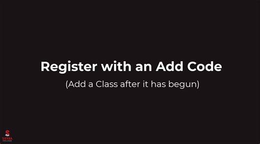 How to register for a class with an Add Code (after class has begun) | Sierra College
