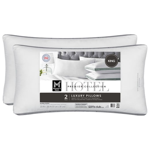 Member's Mark 2-Pack Hotel Premier Collection Down Alternative Bed Pillows, Assorted Sizes - Samsclub.com