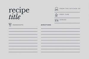 Recipe Card Template Recipes - Etsy Australia
