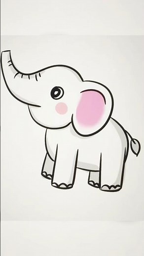 Cute Baby Elephant Drawing | Easy Step by Step for Kids | Simple Elephant Art Tutorial #elephants
